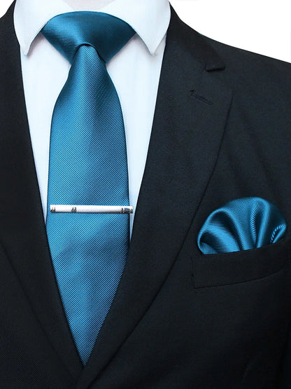 Suits Necktie Clip 8cm Mens Slim Solid Classic Wedding Party Ties