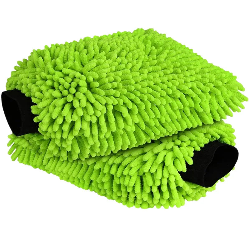 Microfiber Car Wash Gloves 2 Pack Scratch Free Lint Mitts for Cleaning