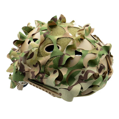 3D Camo Net Helmet Cover Laser Cut Nylon Scrim for Airsoft Paintball Hunting