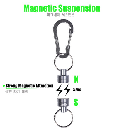 Magnetic Net Release Holder w/ Lanyard Fly Fishing Tool Carabiner Clip