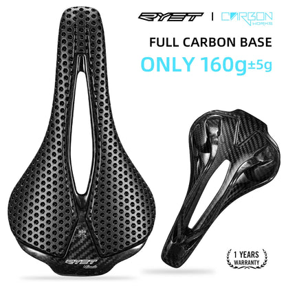 RYET Carbon Fiber Bike Saddle | 250×140mm 120g 3D Printed Road/Gravel Seat