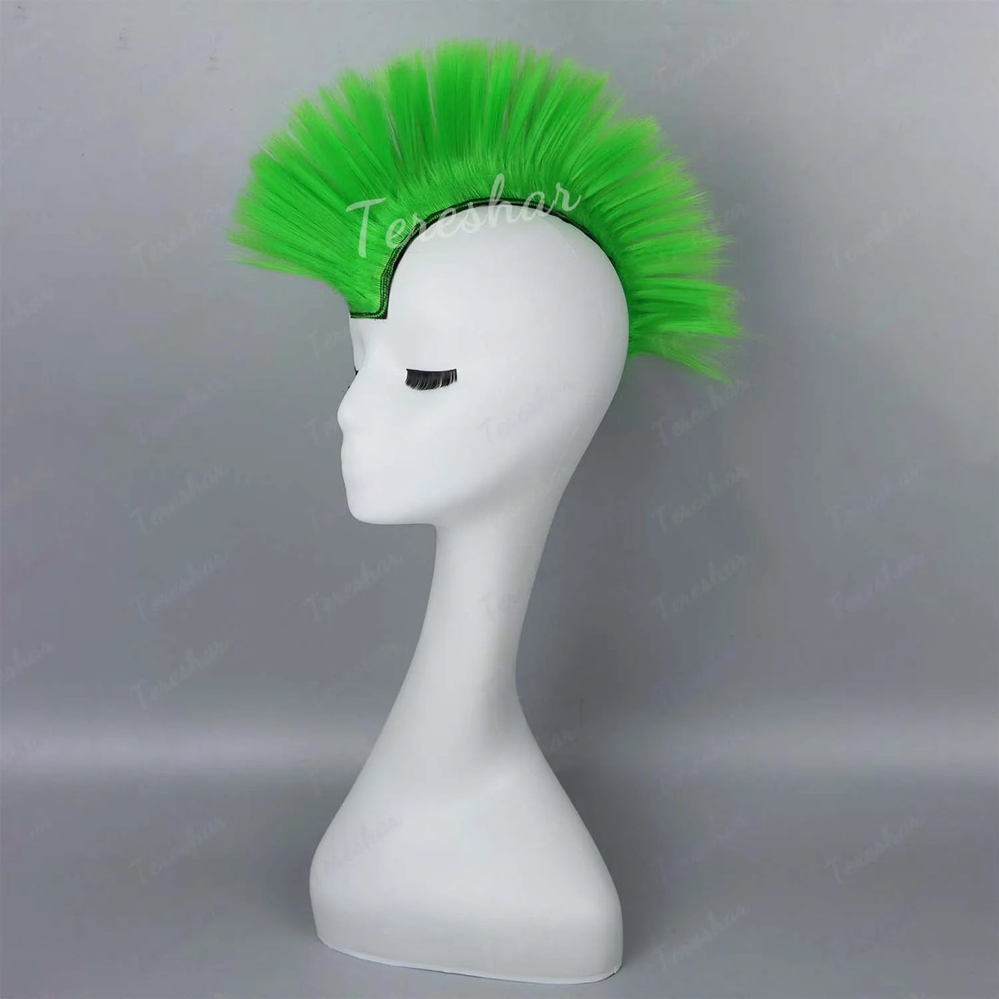 Helmet Mohawk Hair Patches Skinhead Adhesive Wig for Motorcycle Costume