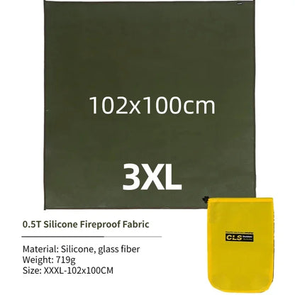 Outdoor Camping Fireproof Cloth BBQ Insulation Mat Flame Retardant Fiberglass Pad