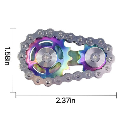 Metal Gear Fidget Spinner Chain Hand EDC Toy for Adults Stress Relief ADHD