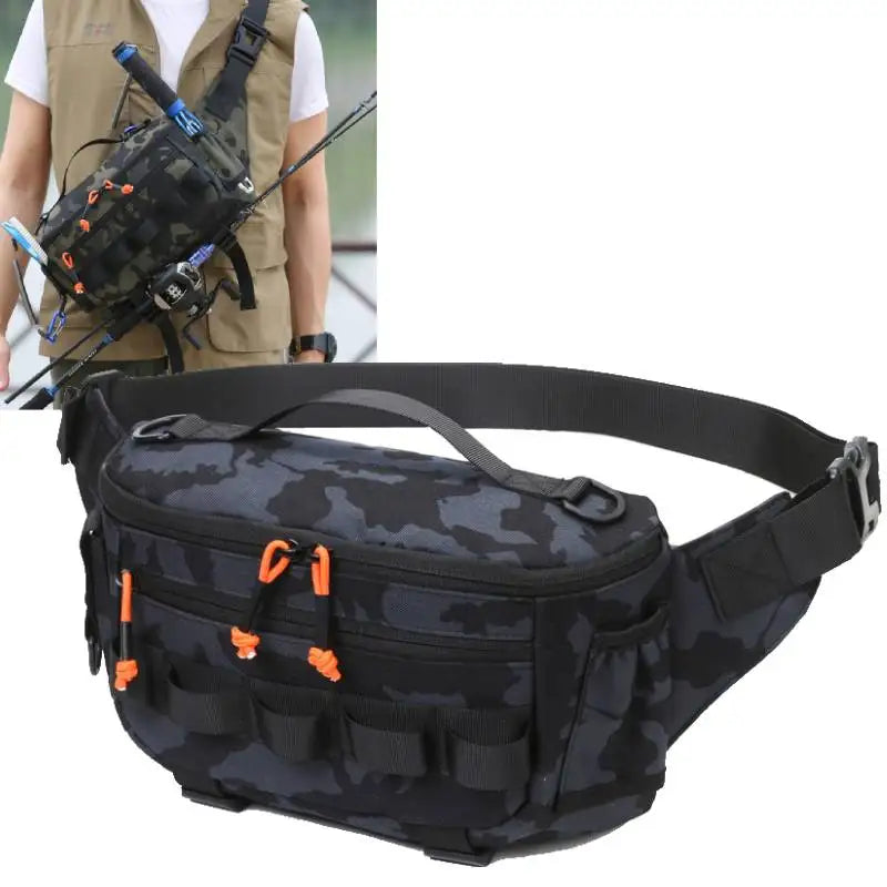 Fishing Chest Bag Tactical Outdoor Pack for Men Women Hiking Cycling