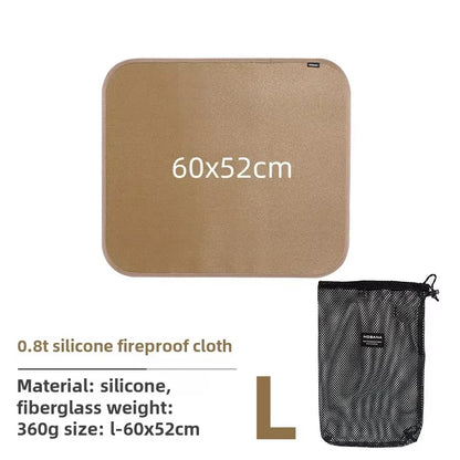 Outdoor Camping Fireproof Cloth BBQ Insulation Mat Flame Retardant Fiberglass Pad