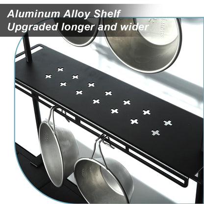 Lightweight Camping Storage Shelf Aluminum Rack Table Lantern Stand