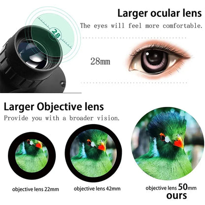 20x50 BAK4 Binoculars Waterproof Low Light Long Range Hunting Camping