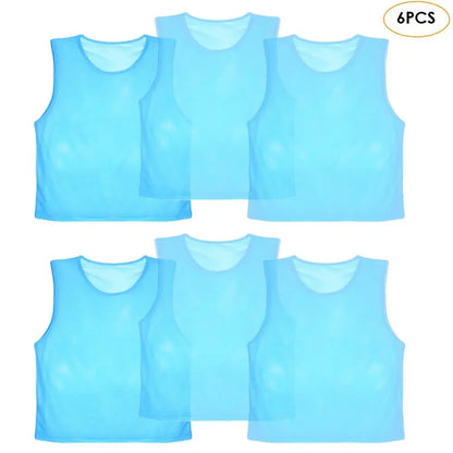 12PCS Soccer Training Vests Kids Breathable Mesh Practice Sports Team Jerseys
