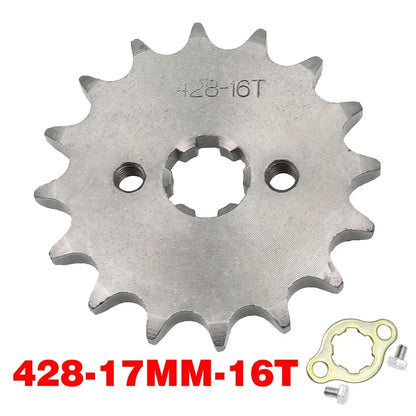 Chain 428# 17mm 20MM 10t 11T 12t 13T 14T 15t 16t 17T 18t 19T Motorcycle Sprocket