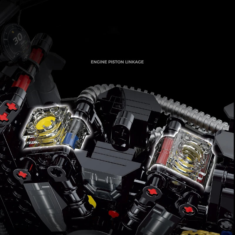 1:8 MOC Racing Motorcycle Building Blocks 600+pcs Technical Motorbike Model Toy Gift