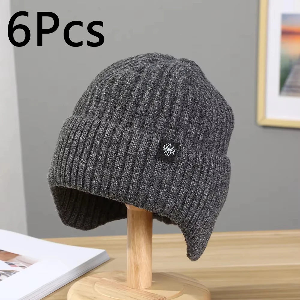 Men's Winter Knitted Hat Ear Protection Plush Warmth Earmuff Outdoor Cap