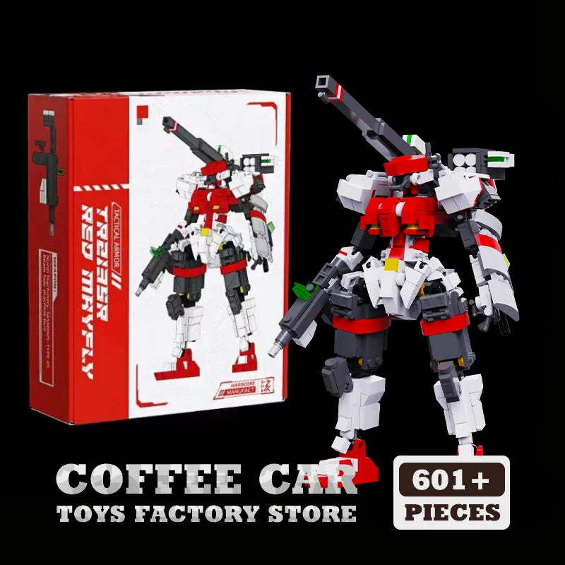Mecha Warrior MOC Building Blocks Robot Armor Model Bricks Toy for Kids Adults