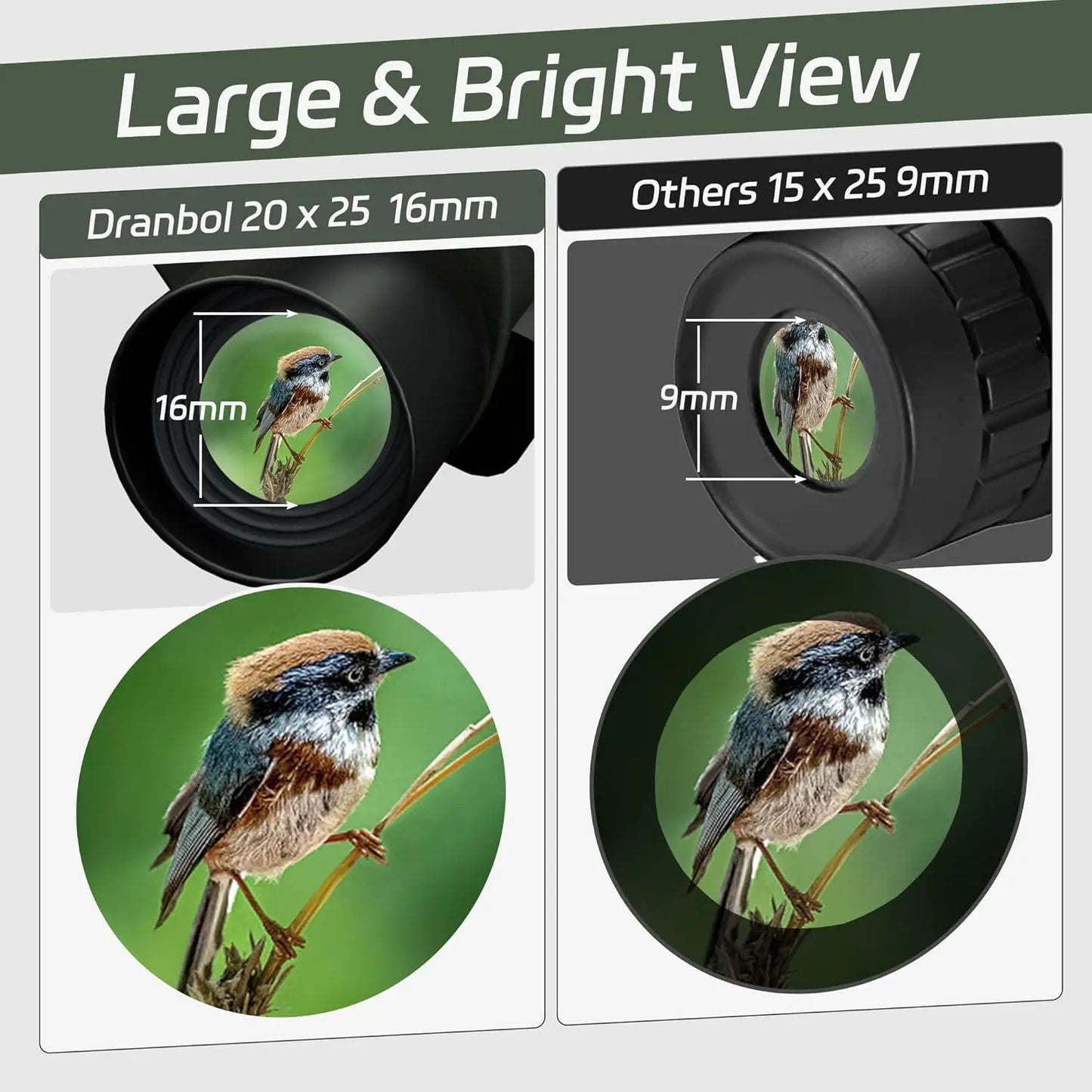 20x25 HD Pocket Binoculars Waterproof Compact Hunting Camping Outdoor Optics