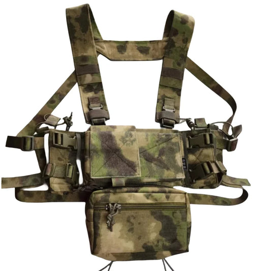 MK4 Micro Chest Rig w/ 5.56 Mag Pouch Tactical Vest Camo Airsoft Carrier
