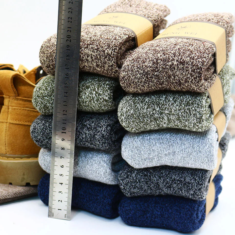 3 Pairs Merino Wool Socks Mens Thick Thermal Hiking Work Boot Winter
