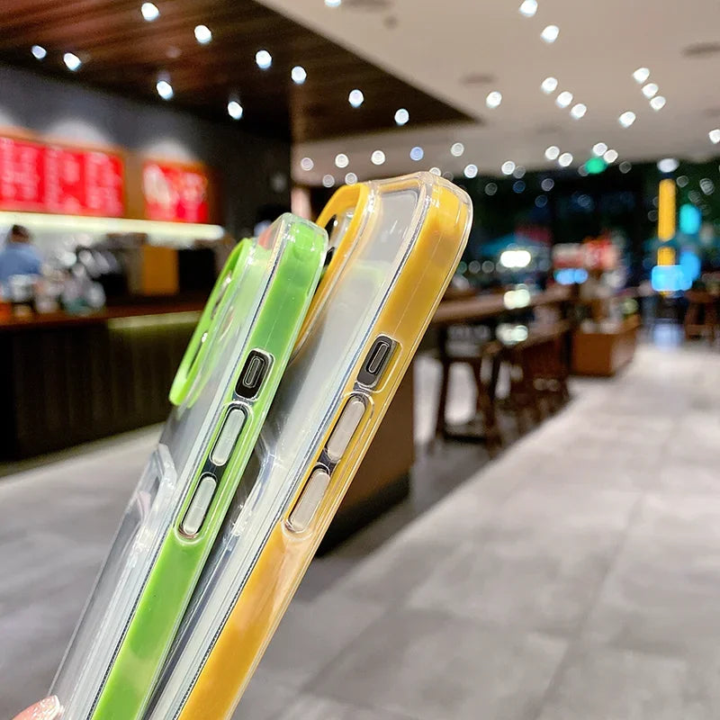 Transparent Card Holder Shockproof Soft Case for iPhone 12-16 Pro Max