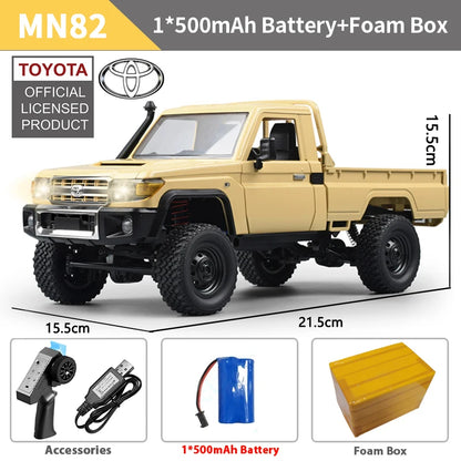 ZWN 1:12 1:16 Retro RC Car 4WD Pickup Truck LED Light Remote Control Model Toy