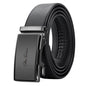 OYIFAN Leather Belt Men Automatic Buckle Ratchet Sliding Dress Black Belts