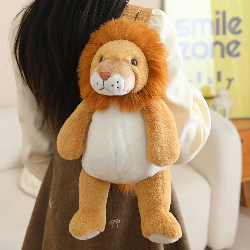1Pc 40CM Animal Shoulders Bag Plush Toy Backpack Cute Sloth Lemur Elephant