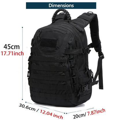 38L Tactical Rucksack Backpack Molle Waterproof Military Hiking Camping Bag