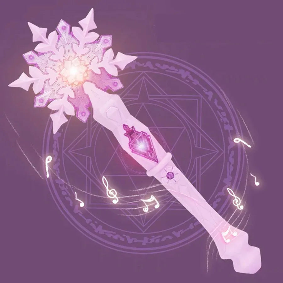 1pcs Magic Wand Toy for Kids Electric Luminous Princess Cane Xmas