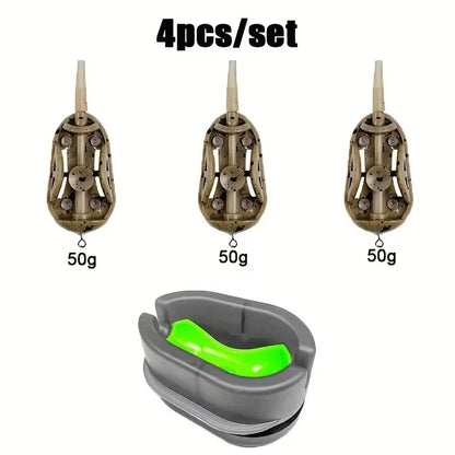 Carp Fishing Feeder Kit Bait Launcher Moulds Groundbait Dispenser Tool
