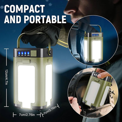 Camping Light Portable Solar Lantern USB Rechargeable LED Tent Lamp 2000mAh