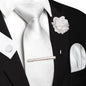 Men's Plaid Tie Clip Set with Pocket Square Cufflinks Wedding Accessories