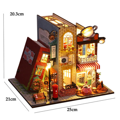 Wooden DIY Mini Dollhouse 3D Puzzle Room Kit with Furniture Birthday Gift - EXPROTAS