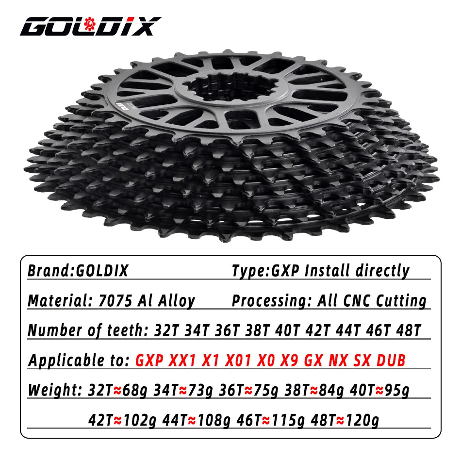 Chainring Narrow Wide 0mm Offset for MTB Road Bike Crankset Goldix
