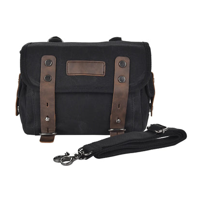 Waxed Canvas Motorcycle Saddlebag Waterproof Vintage Retro Side Bag - EXPROTAS