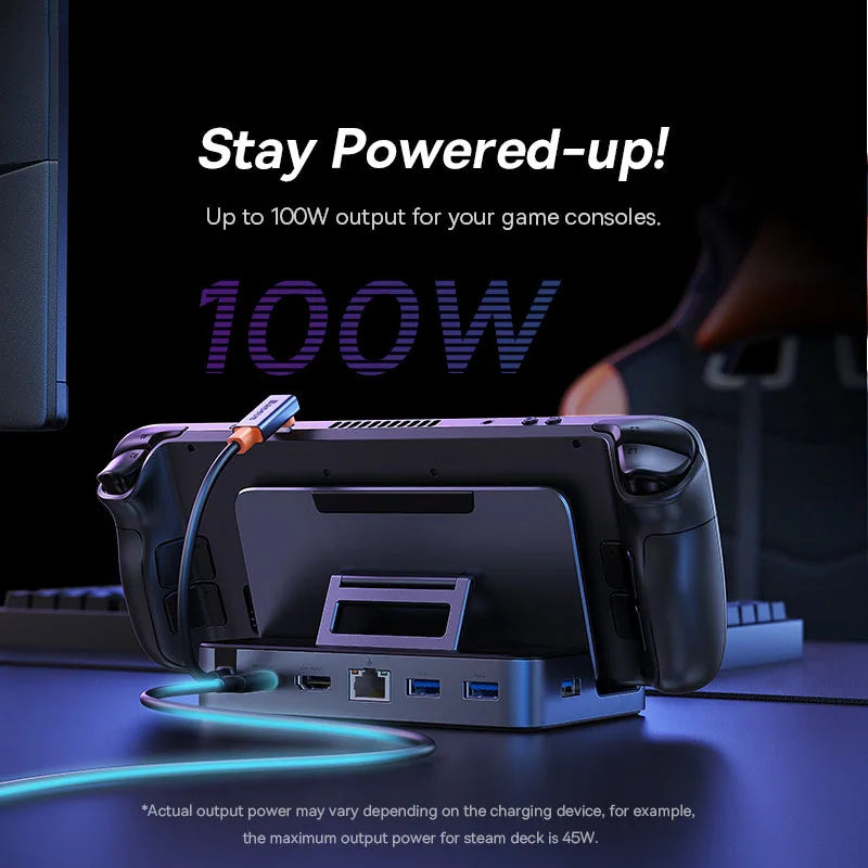 Baseus USB C Docking Station for Steam Deck Nintend Switch 6-in-1 Type C to 4K@60Hz HDMI-compatible Gigabit Ethernet USB 3.0 Hub-EXPROTAS
