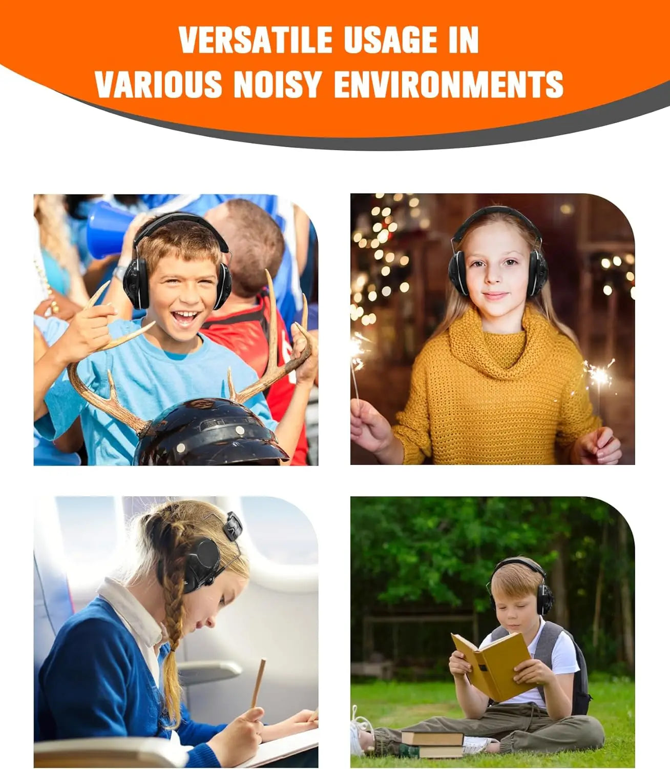 ZOHAN-Noise Cancelling Protectors for Children, Safety Headphones, Soundproof Muffler for Kids, Hearing Protection, Autism-EXPROTAS