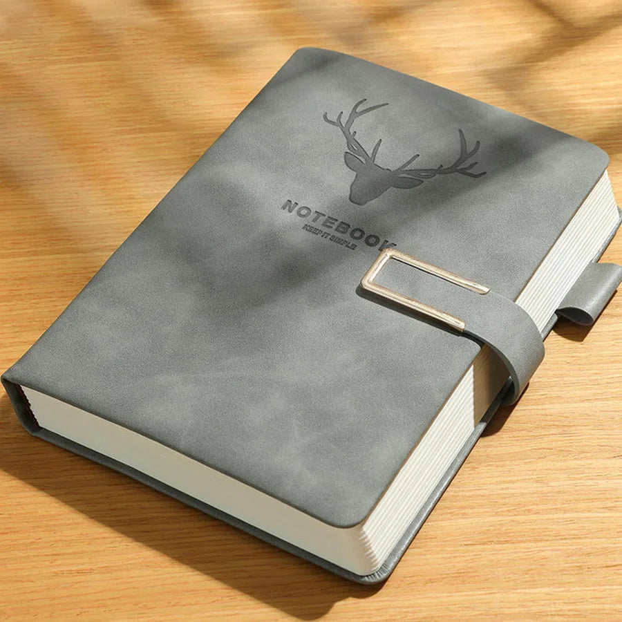 A5 Leather Notebook Cover with Bookmark - 200 Pages Journal Notepad