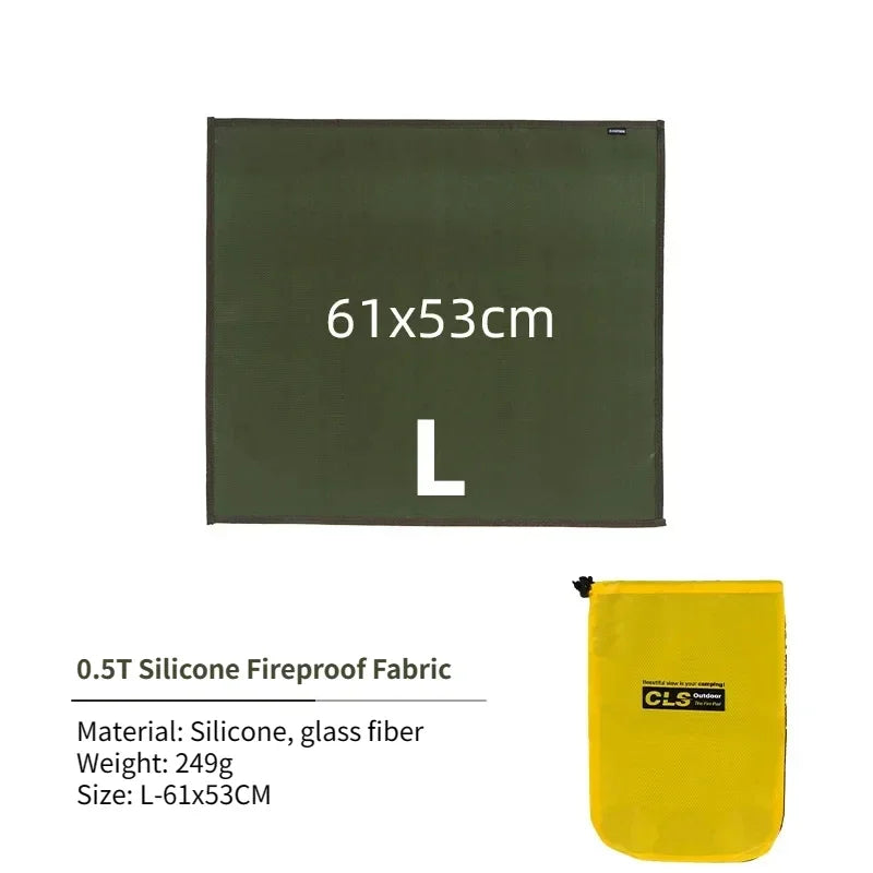 Outdoor Camping Fireproof Cloth BBQ Insulation Mat Flame Retardant Fiberglass Pad