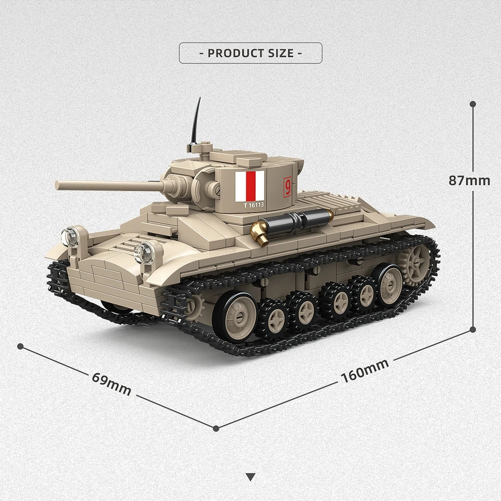 469pcs Valentine I WW2 Military Tank Building Blocks Model Educational Toy Gift