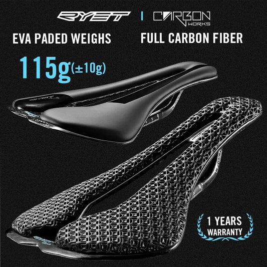 RYET Carbon 3D Printed Bike Saddle Ultralight Road MTB Seat Parts Racing 7x9mm 115g Seating Cushion Cycling Bicycle Accessories-EXPROTAS