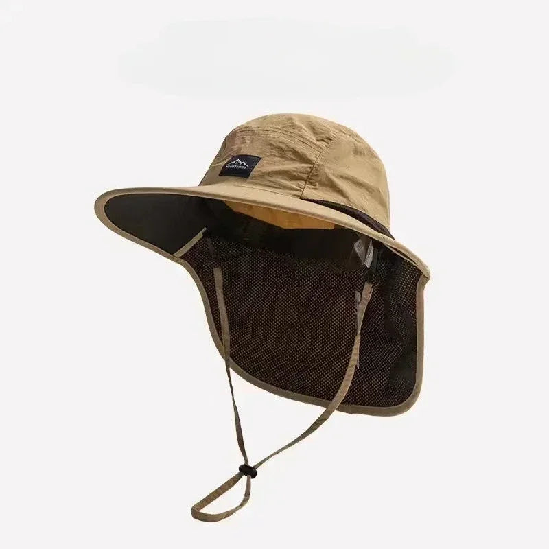Neck Protection Wide Brim Bucket Hat UV Fishing Hiking Cap Unisex