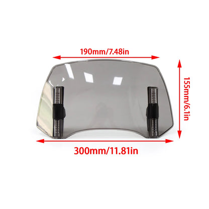 Adjustable Windshield Extension Spoiler Clamp On Motorcycle Windscreen Deflector