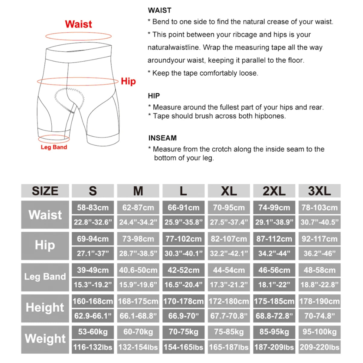 X-TIGER Men’s 5D Gel Cycling Underwear Shorts Shockproof MTB Road Bike Liner