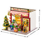 DIY Wooden Dollhouse Christmas Lodge Miniatures with LED Lights Assembly Model Gift - EXPROTAS