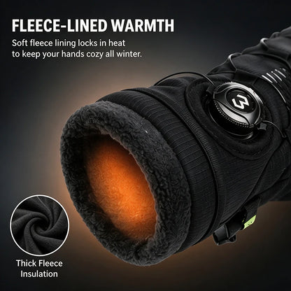 Anti-slip Motorcycle Gloves Waterproof Adjustable Fleece Lined Winter Gear