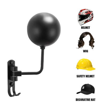 180° Rotating Wall Mounted Helmet Rack for Motorcycle Bicycle Gear Storage