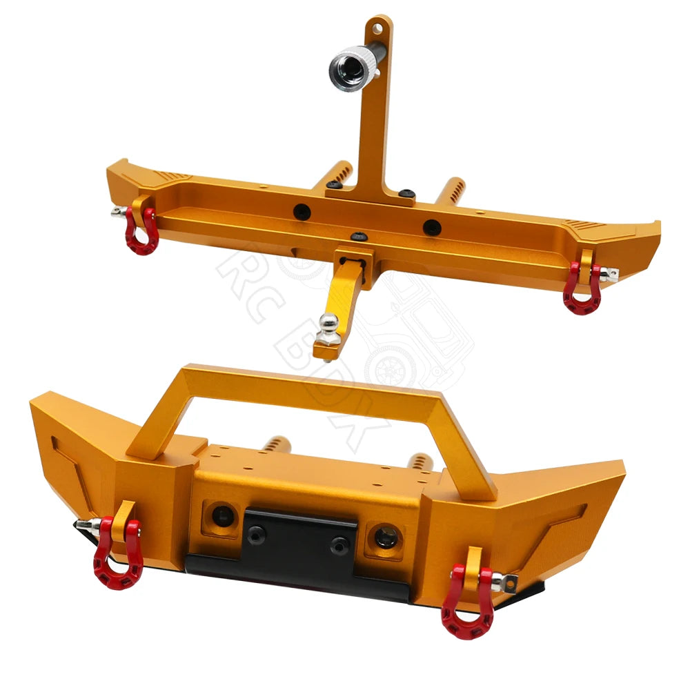 1/10 RC Crawler Metal Front & Rear Bumper Set w/ LED for Axial SCX10 III - EXPROTAS