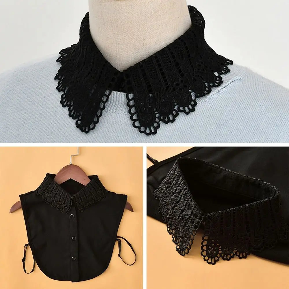 Shawl Wrap Lace Fake Collar Detachable Women Girls Lapel Half Shirt