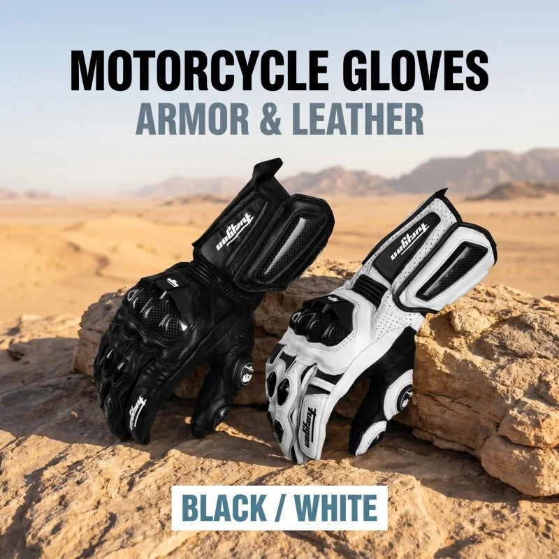 Motorcycle Gloves Touch Screen Leather Full Finger Racing Motocross for Men