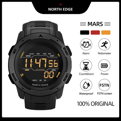 NORTH EDGE Mens Smart Watch Women Sportswatch Dual Time Running Pedometer Countdown Waterproof 50m Digital Alarm Military Clock-EXPROTAS