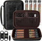 Leather Cigar Case Portable Travel Bag with 4 Tubes and Accessories