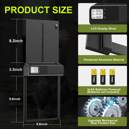 Auto Chicken Coop Door | Timer-Operated Cage Opener with Anti-Pinch Safety